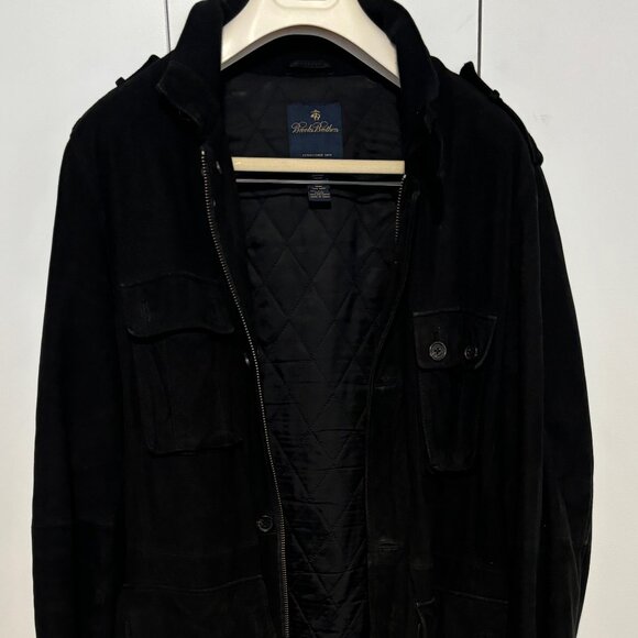 $950 Brooks Brothers Black Suede Field Jacket - Medium - Picture 3 of 16